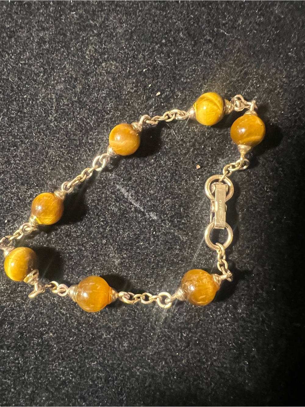 Vintage 12K 1/20 Gold Filled Tiger’s Eye Bead Bracelet